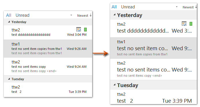 font size reading email in outlook 2016 for mac
